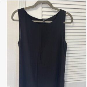 Eileen Fisher Women's Black Silk Georgette Crepe Tank Minimalist Medium